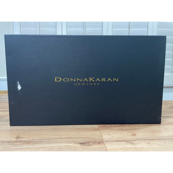 Donna Karan New York Women's Clari Tall Boot Black Leather Gold Heel Size 6 NIB - Picture 13 of 16